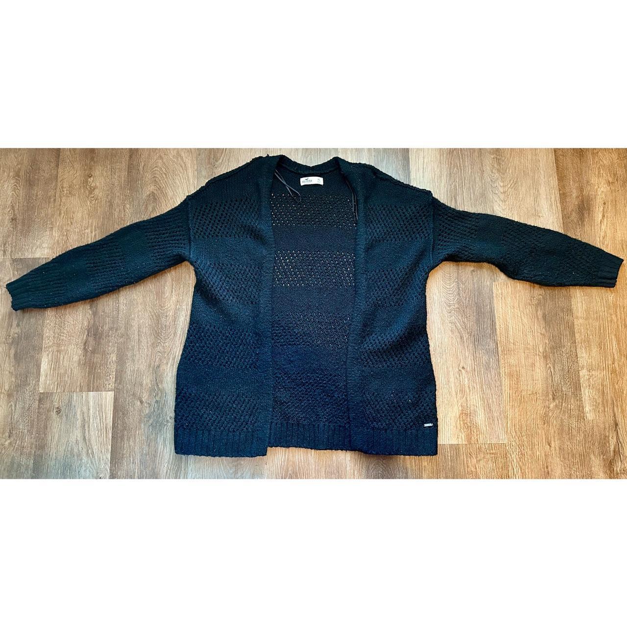 Hollister Black Slouchy OpenStitch Cardigan Size... Depop