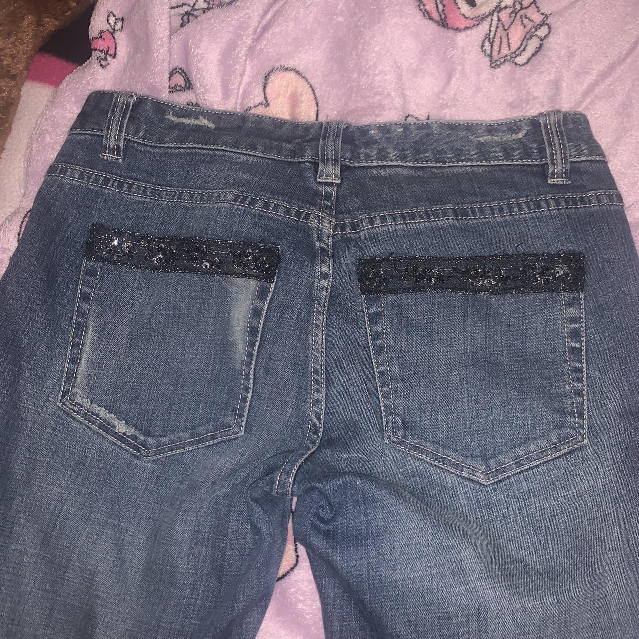 Cute Side Bedazzled Flare Jeans⭐️ Size 28 Or Medium Depop 8449