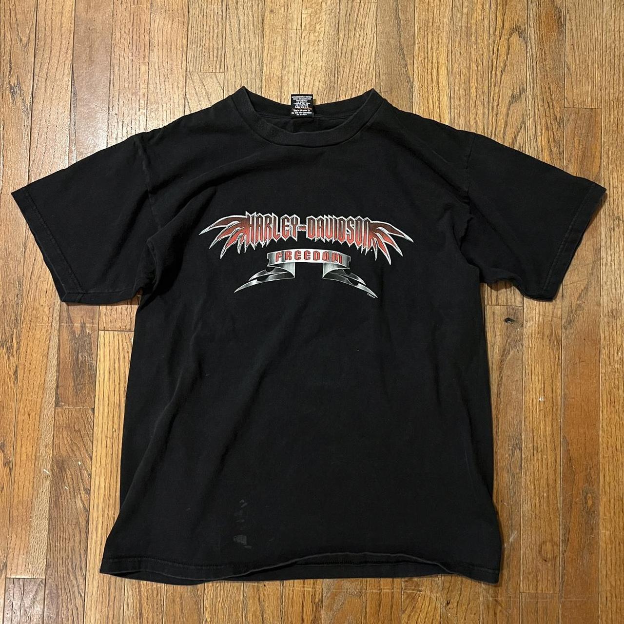 vintage 2002 harley davidson new castle de t shirt... - Depop