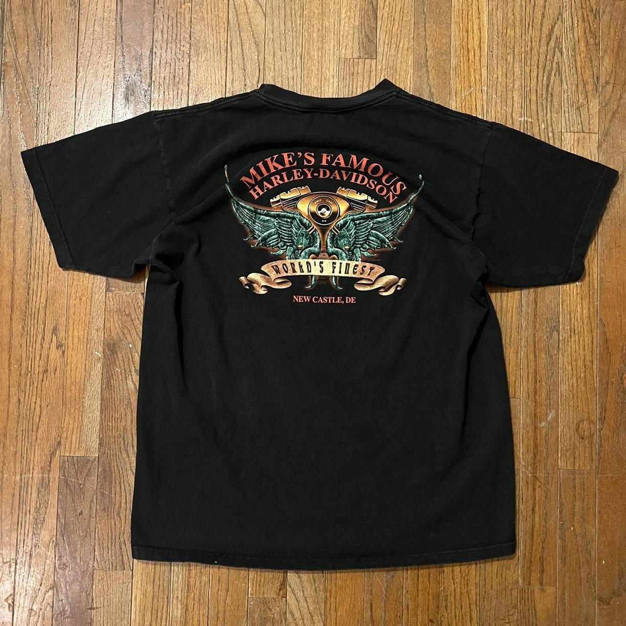 vintage 2002 harley davidson new castle de t shirt... - Depop