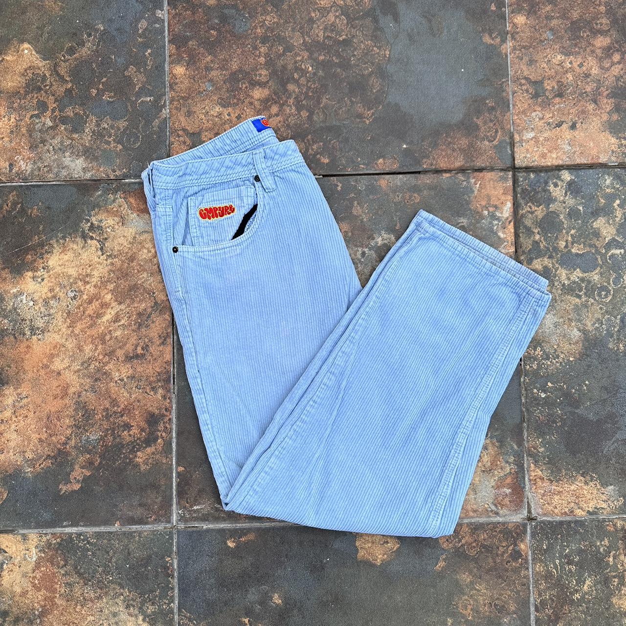 Sky Blue empyre Corduroy Jeans. Has stain on back... - Depop