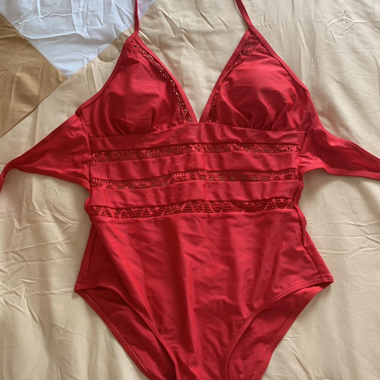 Women's Red Swimsuit-one-piece | Depop