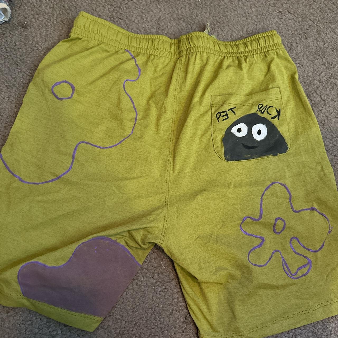 Women's Green and Purple Shorts Depop