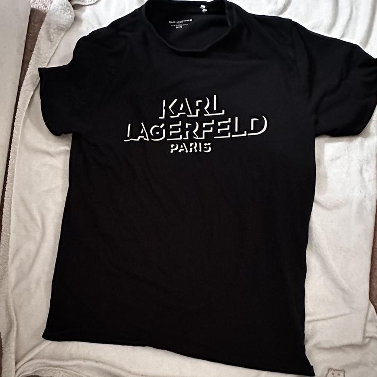karl Lagerfeld black teeth shirt for men size medium... - Depop