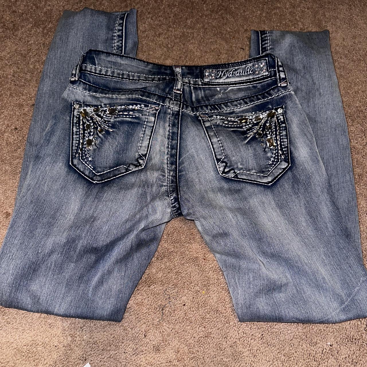 size 1-2 really cute blue jeans with rinestone... - Depop