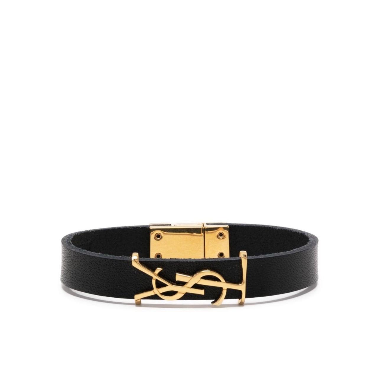 YSL Charm Leather Bracelet Size M 16.5cm Currently... - Depop