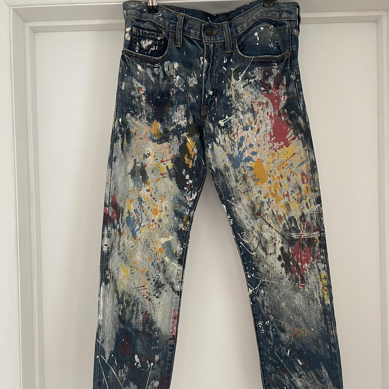 Ralph Lauren paint splatter boyfriend jeans. Size... - Depop