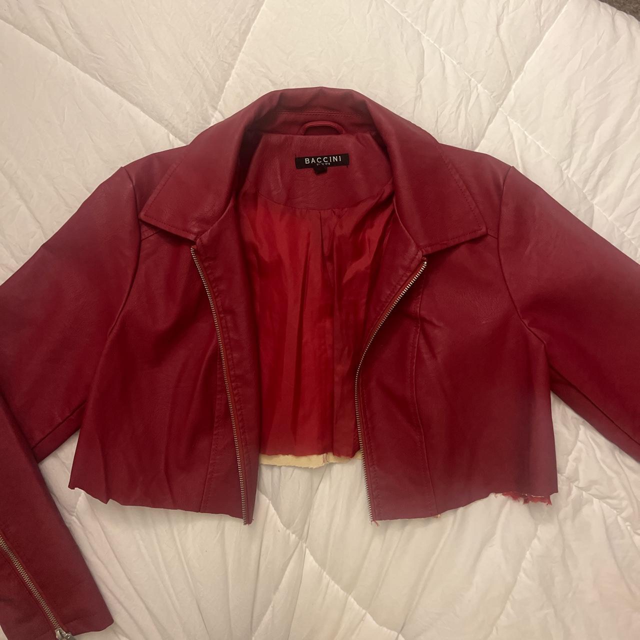 Faux Red Leather Jacket Size Large But Fits Depop 9973