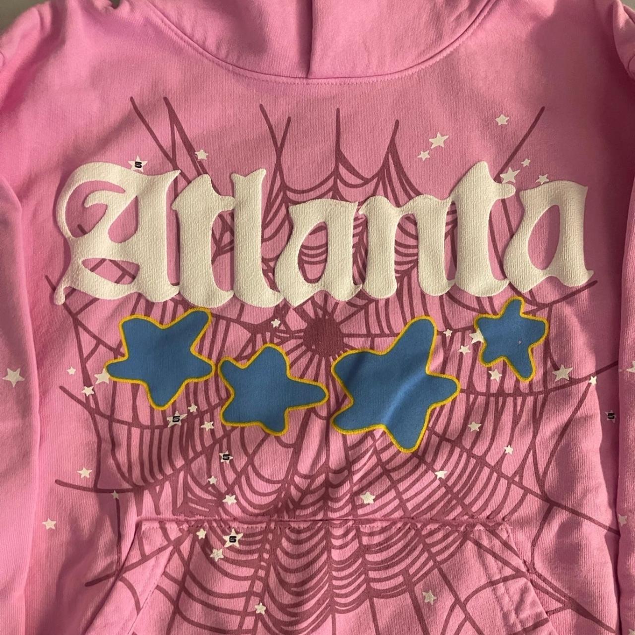 Pink Sp5der Atlanta Hoodie Bought in Cook Group - Depop