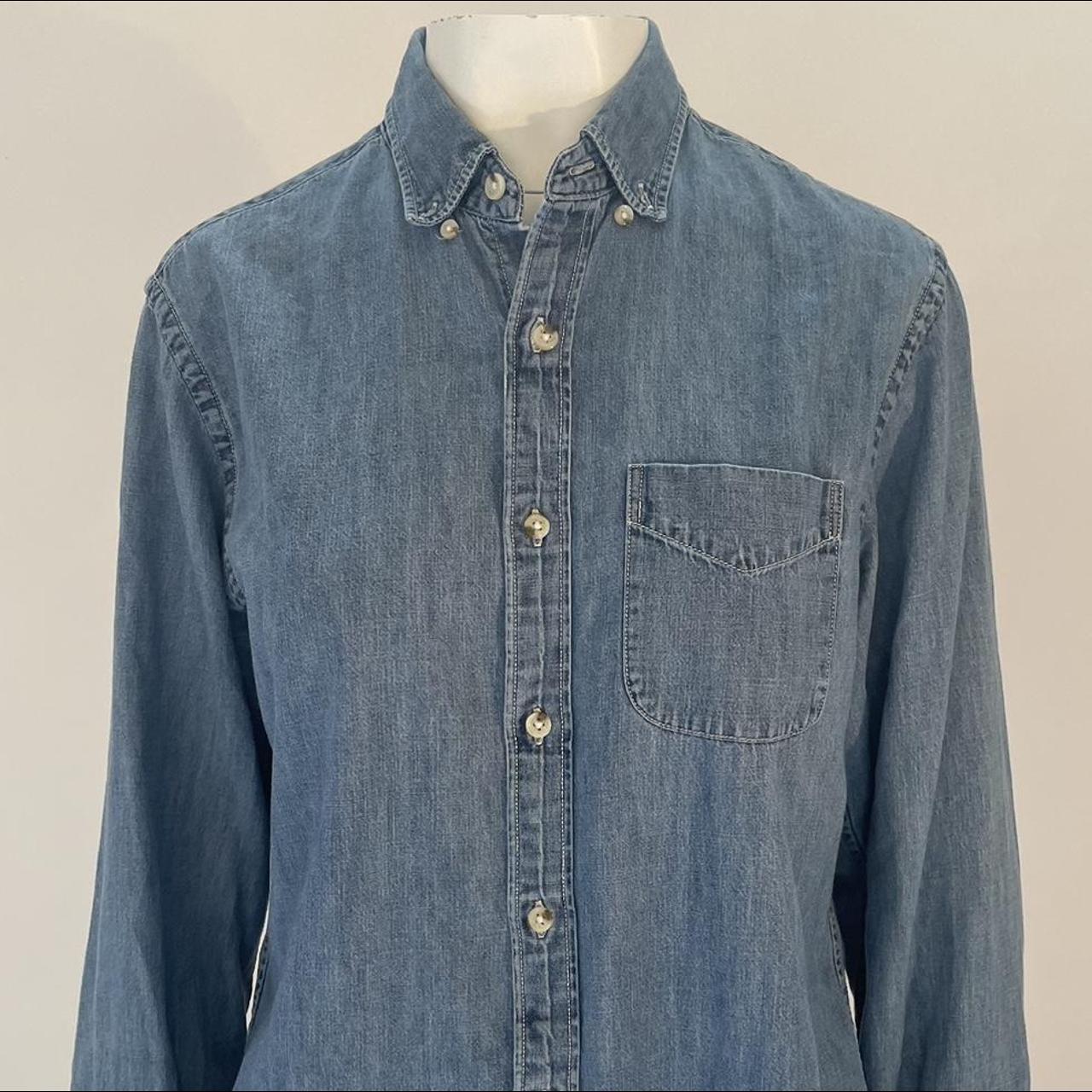 Vintage J.Crew Denim Button Up Shirt Petite Fit DM... - Depop