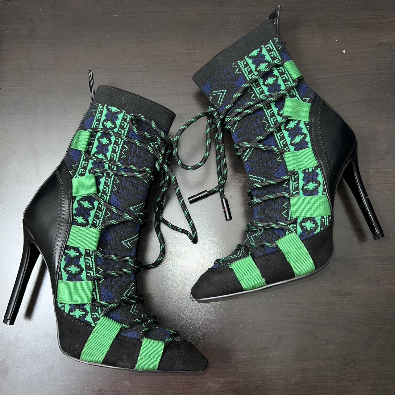 Women's Green and Black Boots Depop