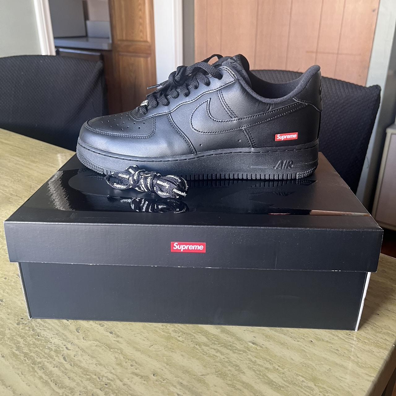 Supreme®/Nike® Air Force 1 Low 2023 - Black - 9.5 US - Depop