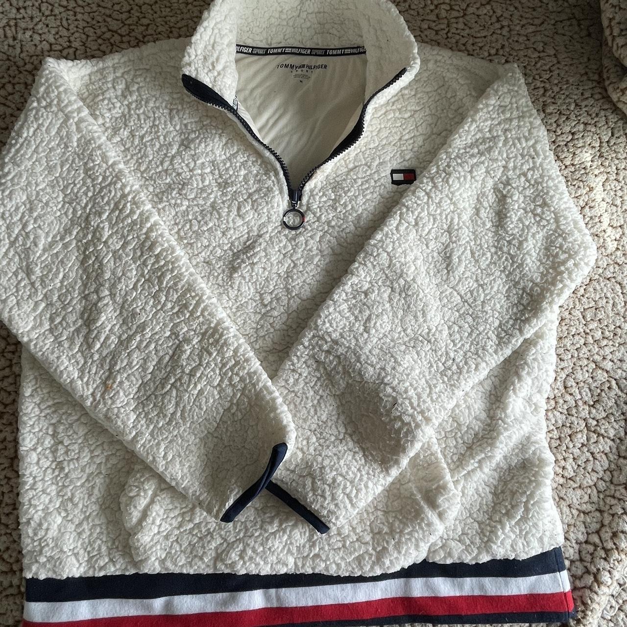 Tommy hilfiger sherpa hot sale half zip sweatshirt