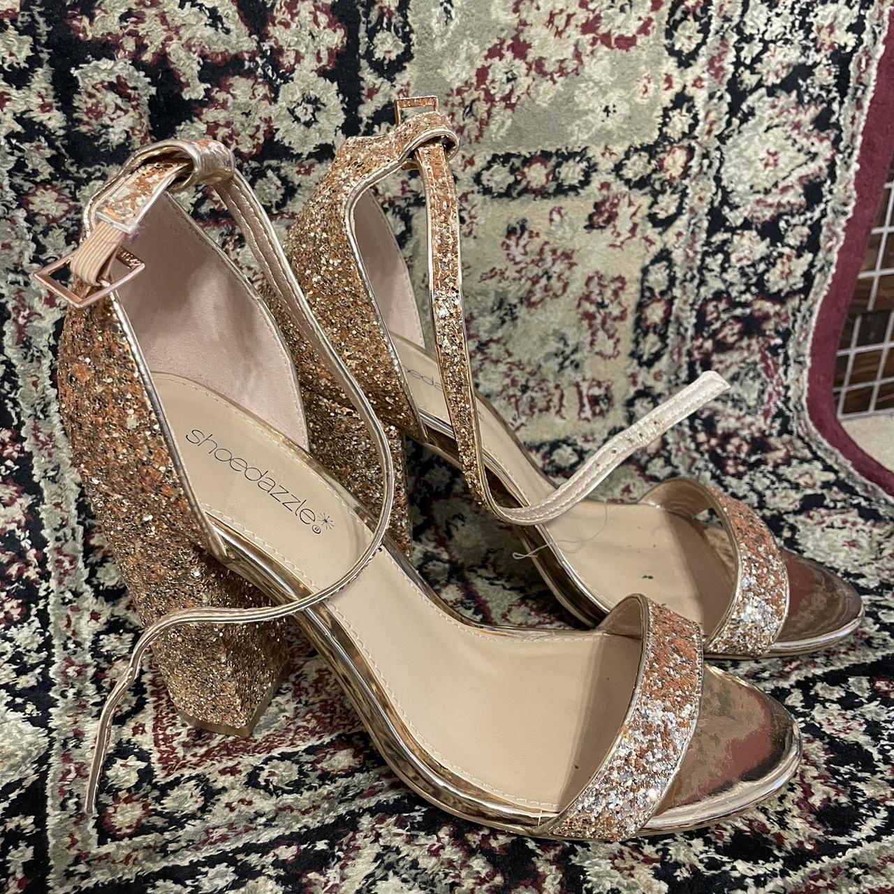 Shoedazzle on sale gold heels