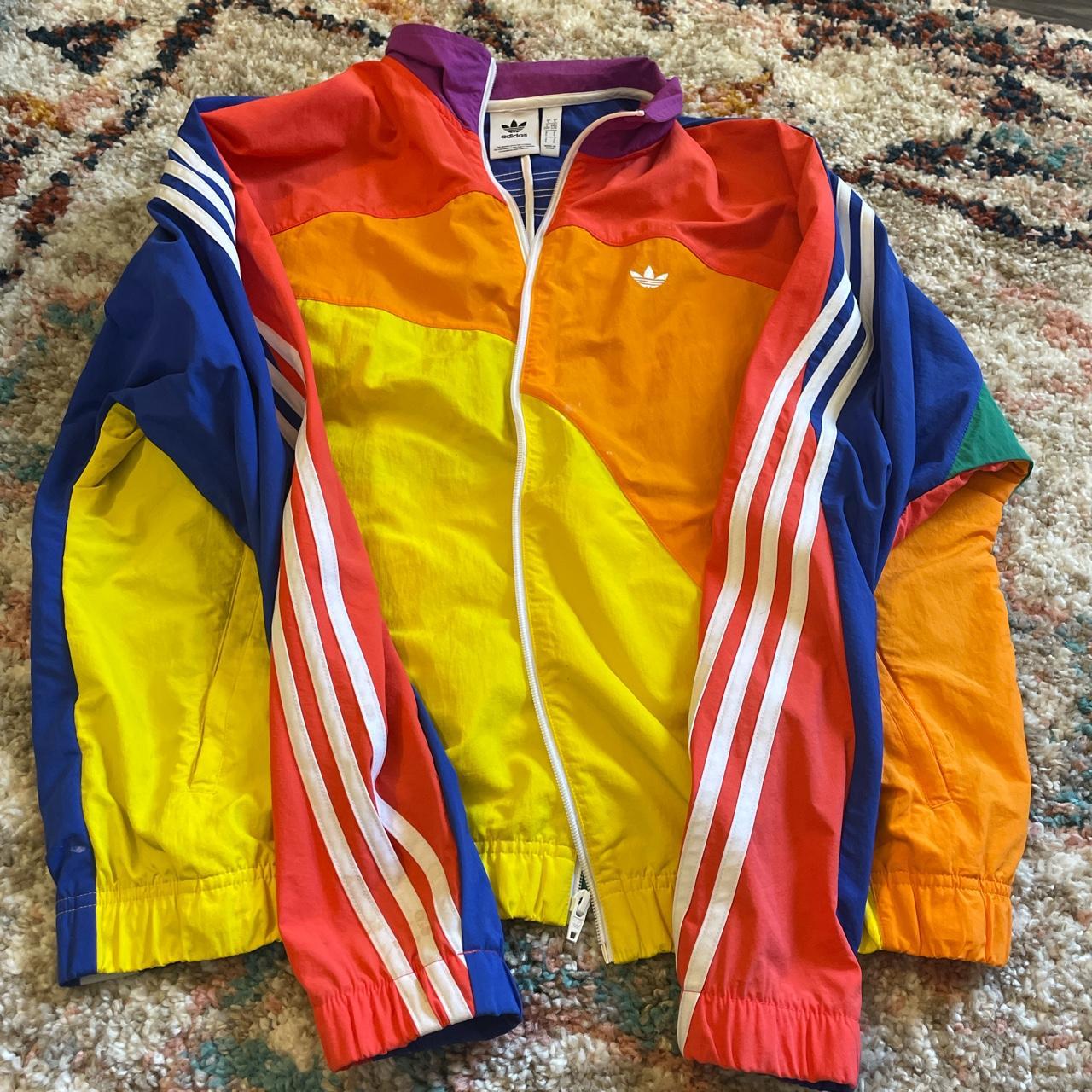 Adidas clearance rainbow windbreaker