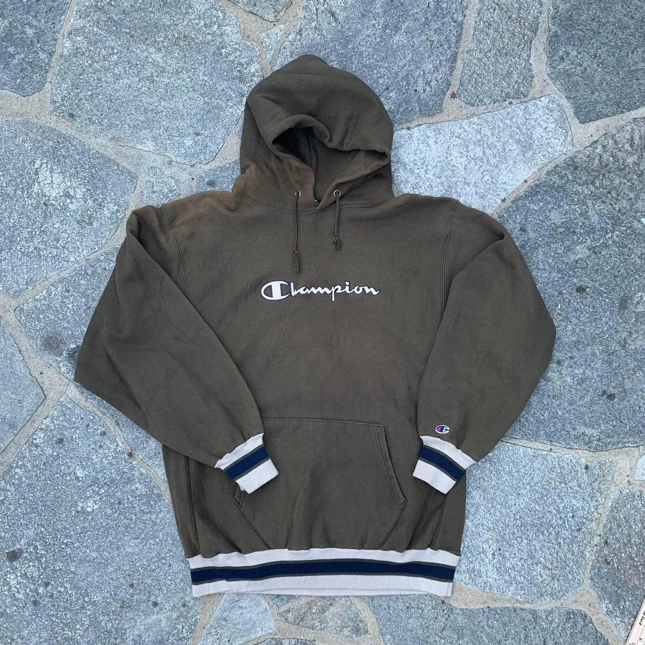 Tan champion discount zip up hoodie