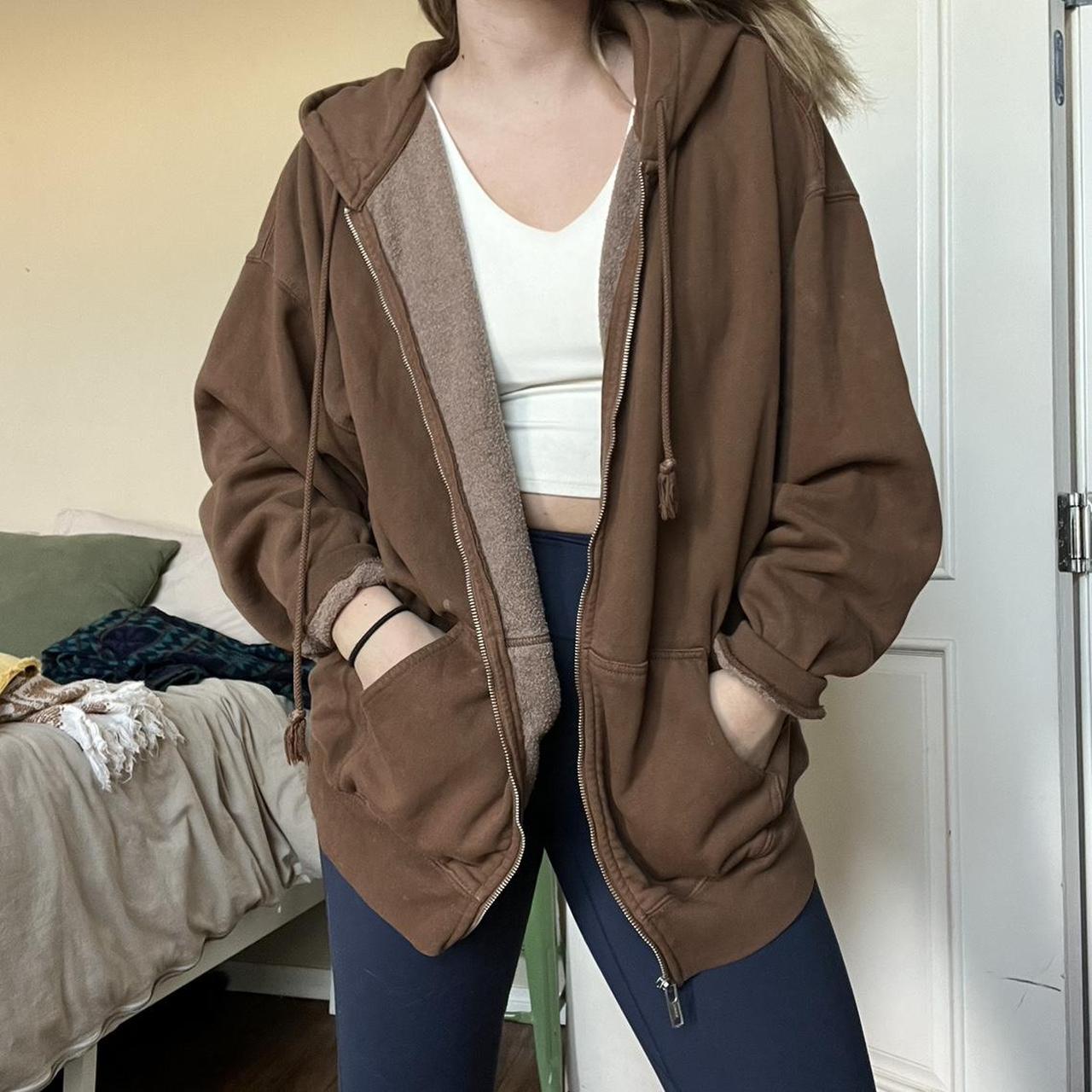 Jacket Brown Hoodie Brandy Brandy Melville Brown Hoodie
