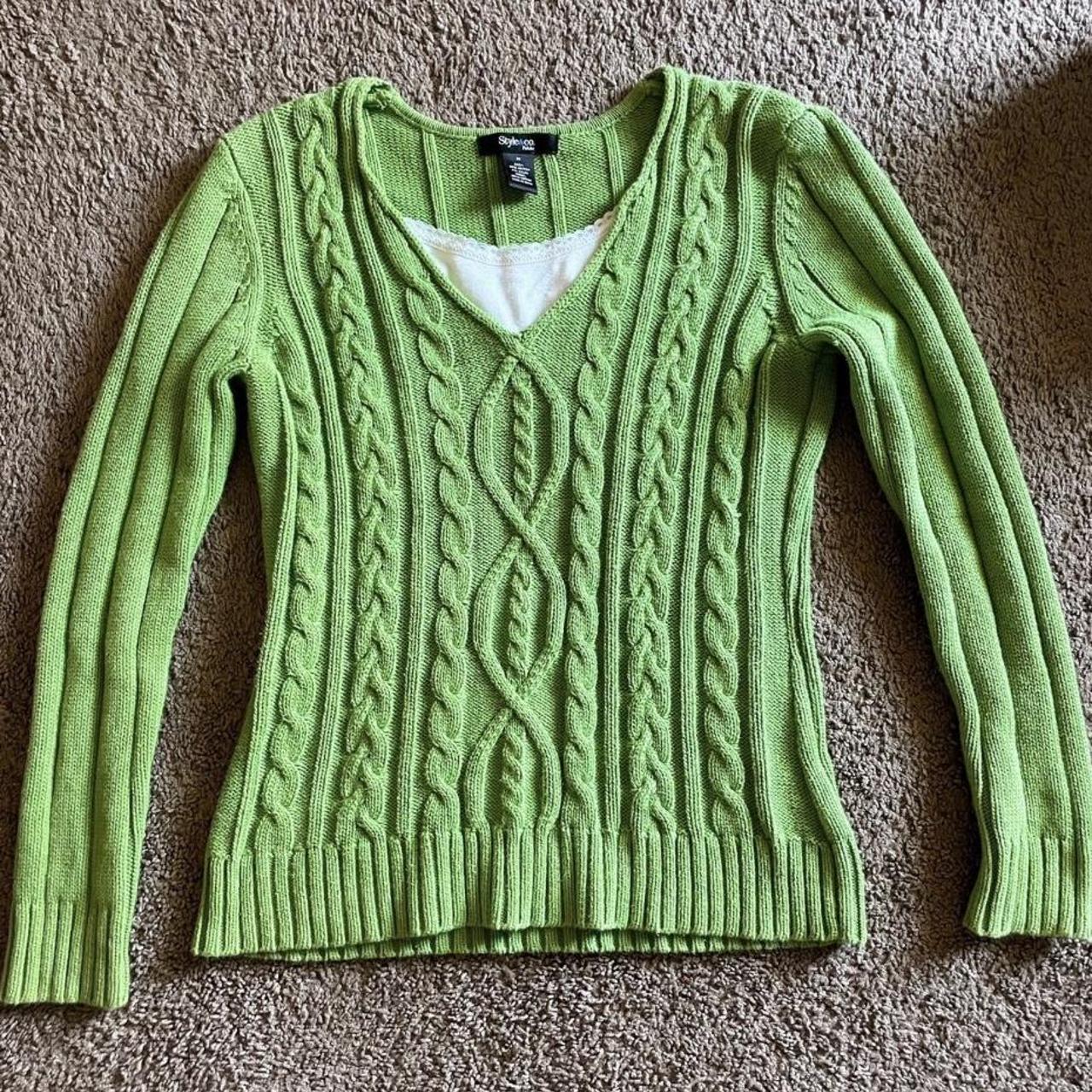 Style & Co Women's Green Jumper | Depop