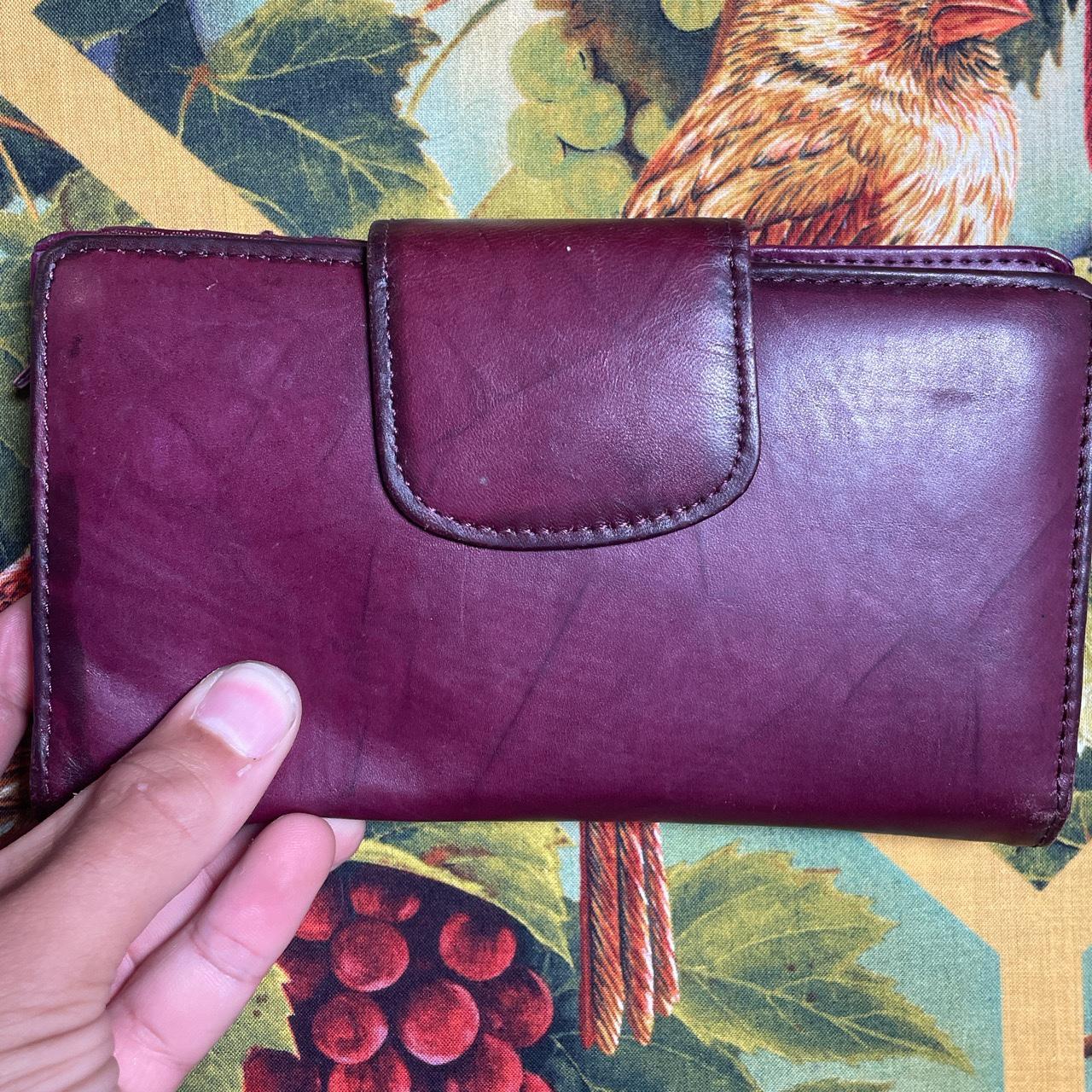 Vintage wallet, red leather, plenty of storage... Depop