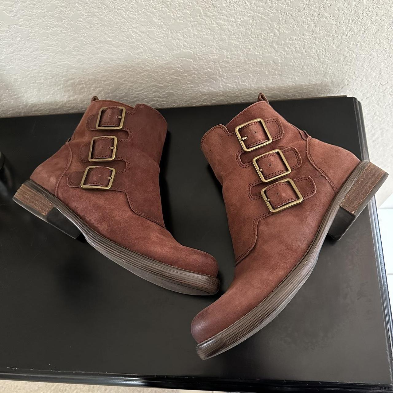 rust colored suede boots