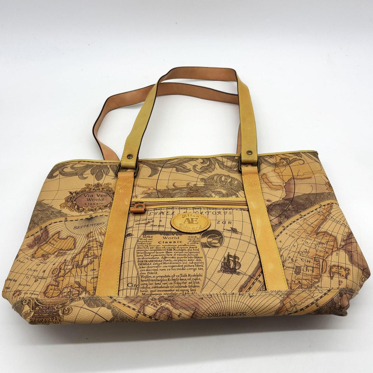Vintage Women's Bag - Brown – Vtg Allen Edward Bag Genuine Leather Trim …