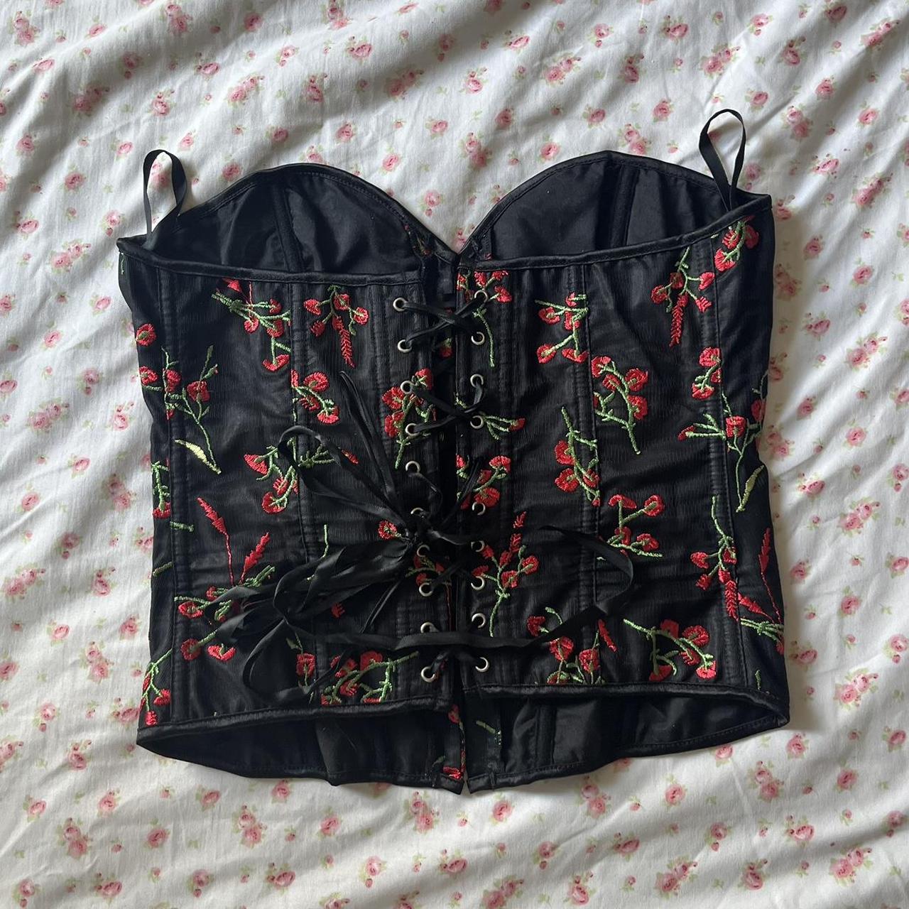 Cherry blossom corset Strapless lace up Boning isn’t... Depop