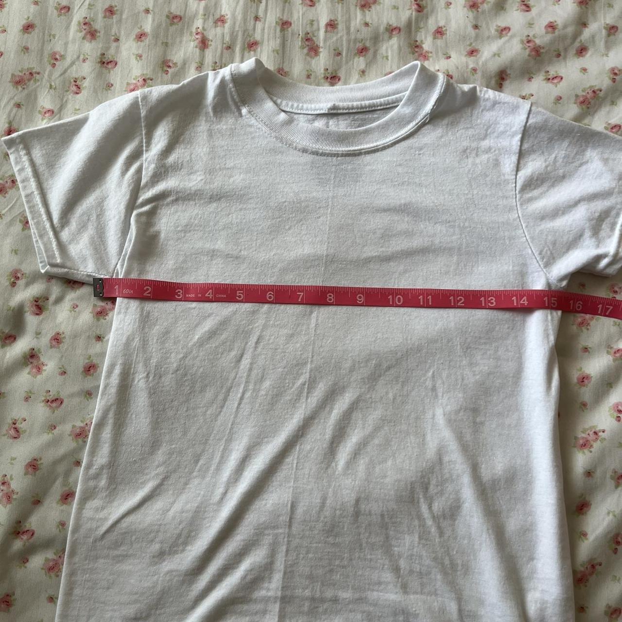 Plain white baby tee Round neck Perfect condition... - Depop