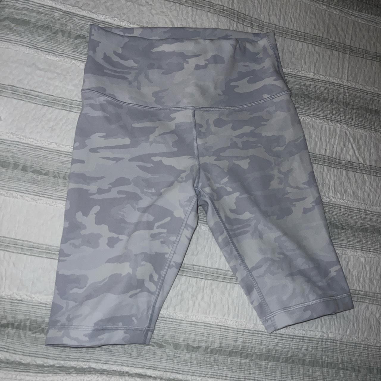 White Camo Lululemon biker shorts 10” original... - Depop