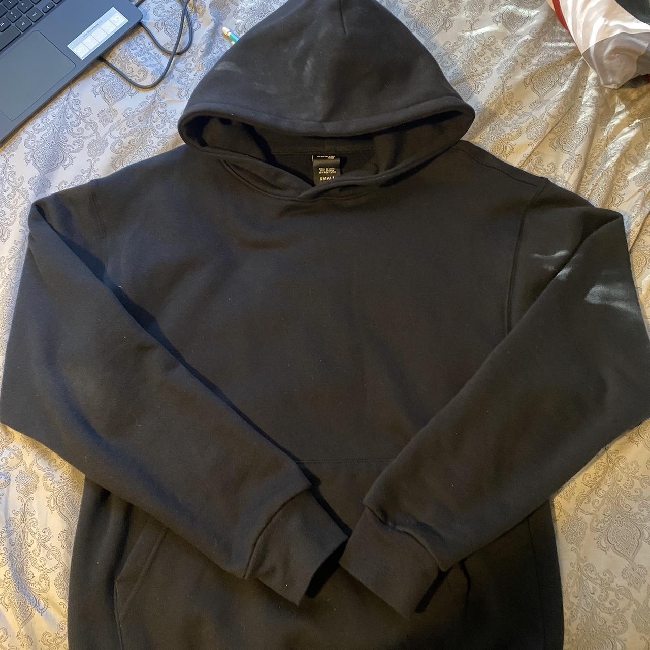 Boxy black hoodie Got it from thrift shop Size small - Depop