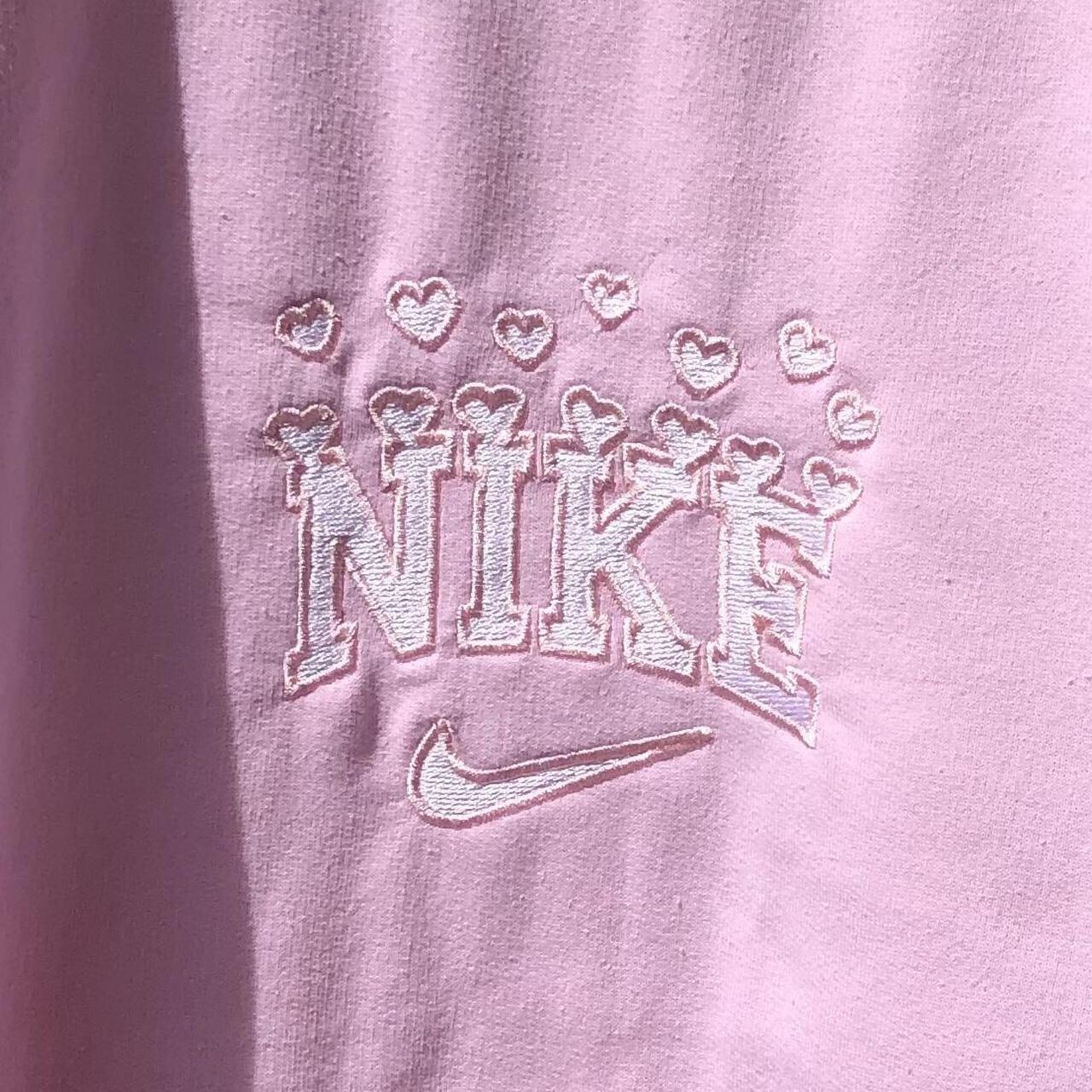 Nike custom heart print sweatshirt 🌸💓 Size M 50%... - Depop