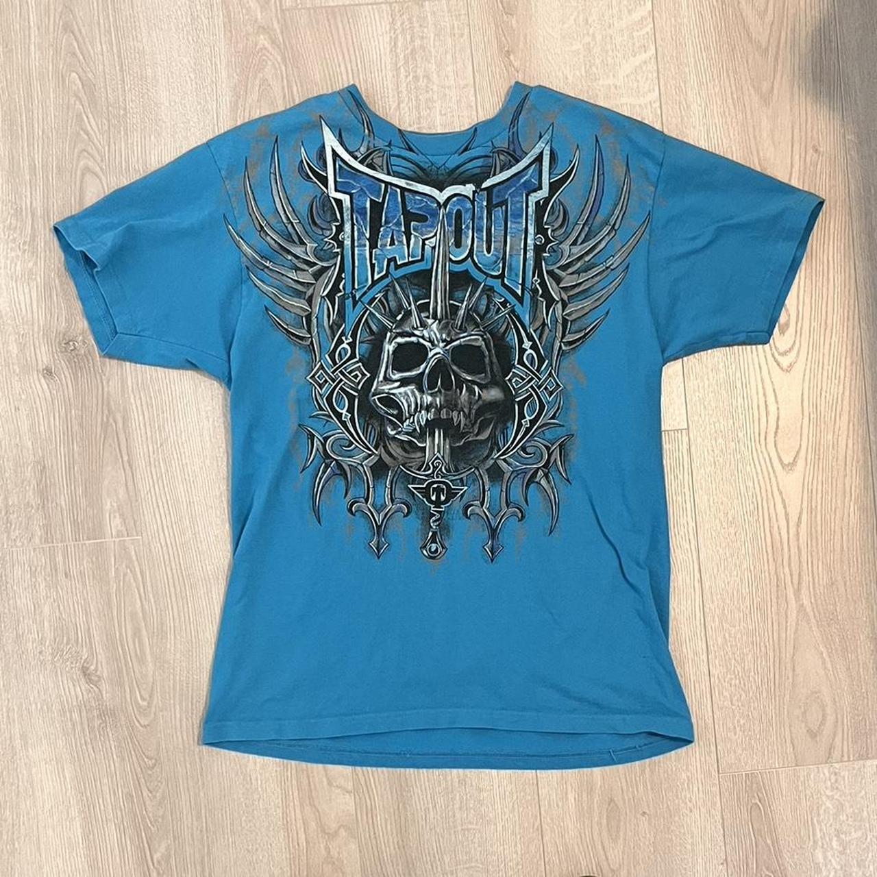 !RARE! Large Blue tapout shirt !fits like a... - Depop