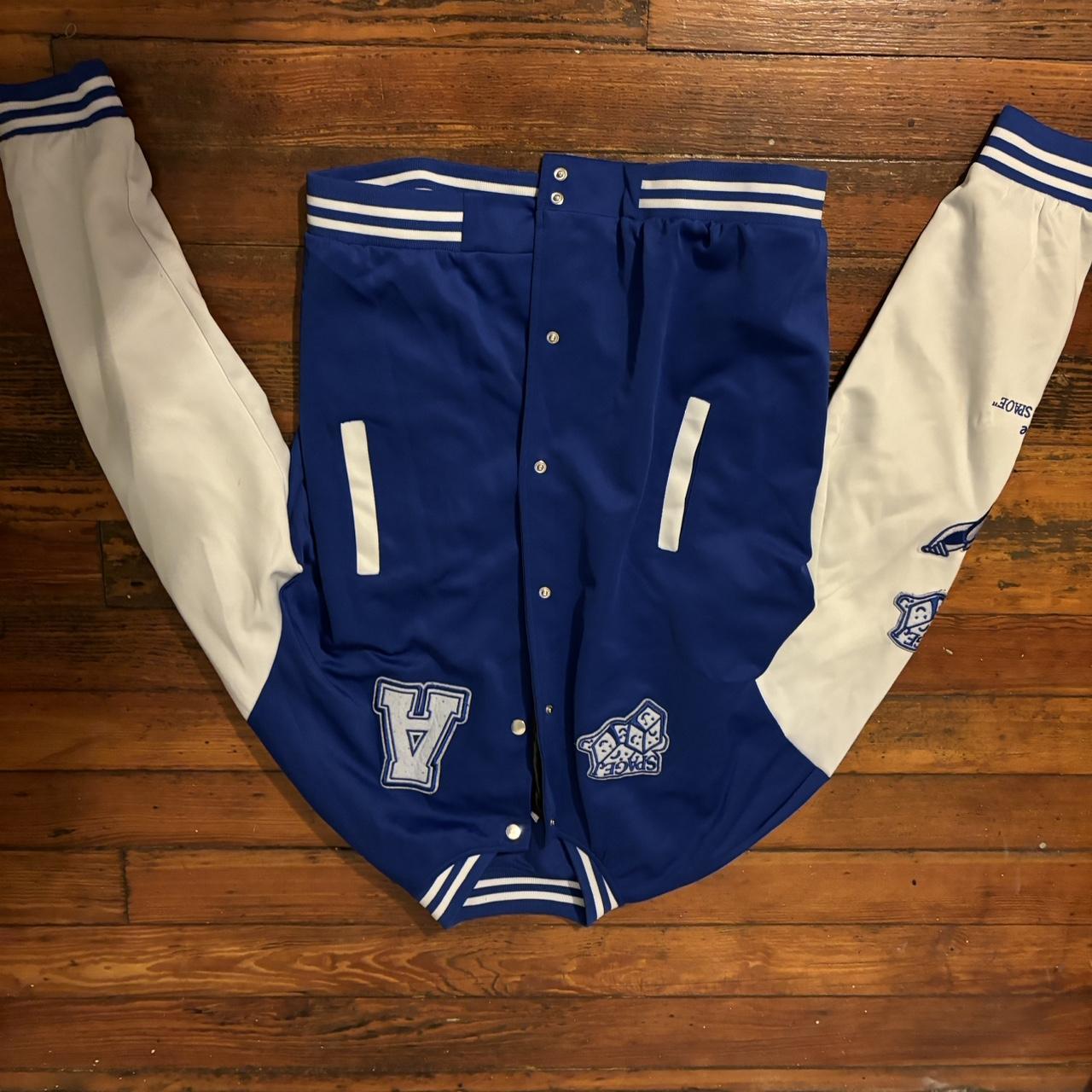 Blue Varsity Jacket #Varsityjacket - Depop