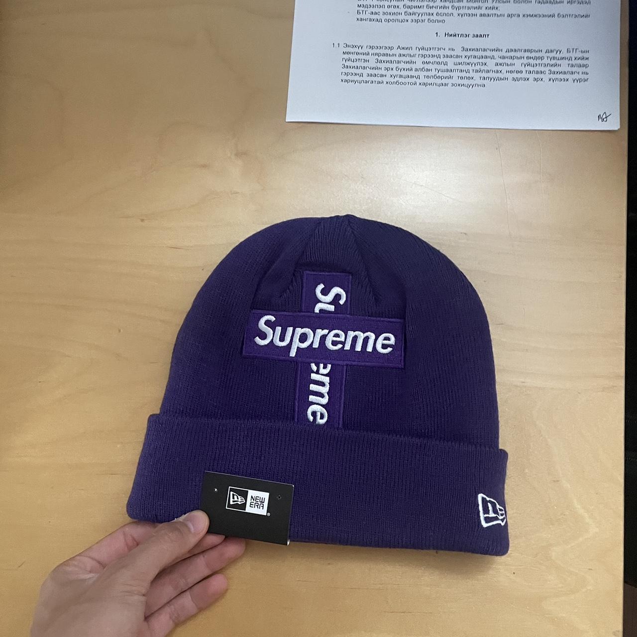 Supreme New Era S logo beanie has been worn a good - Depop