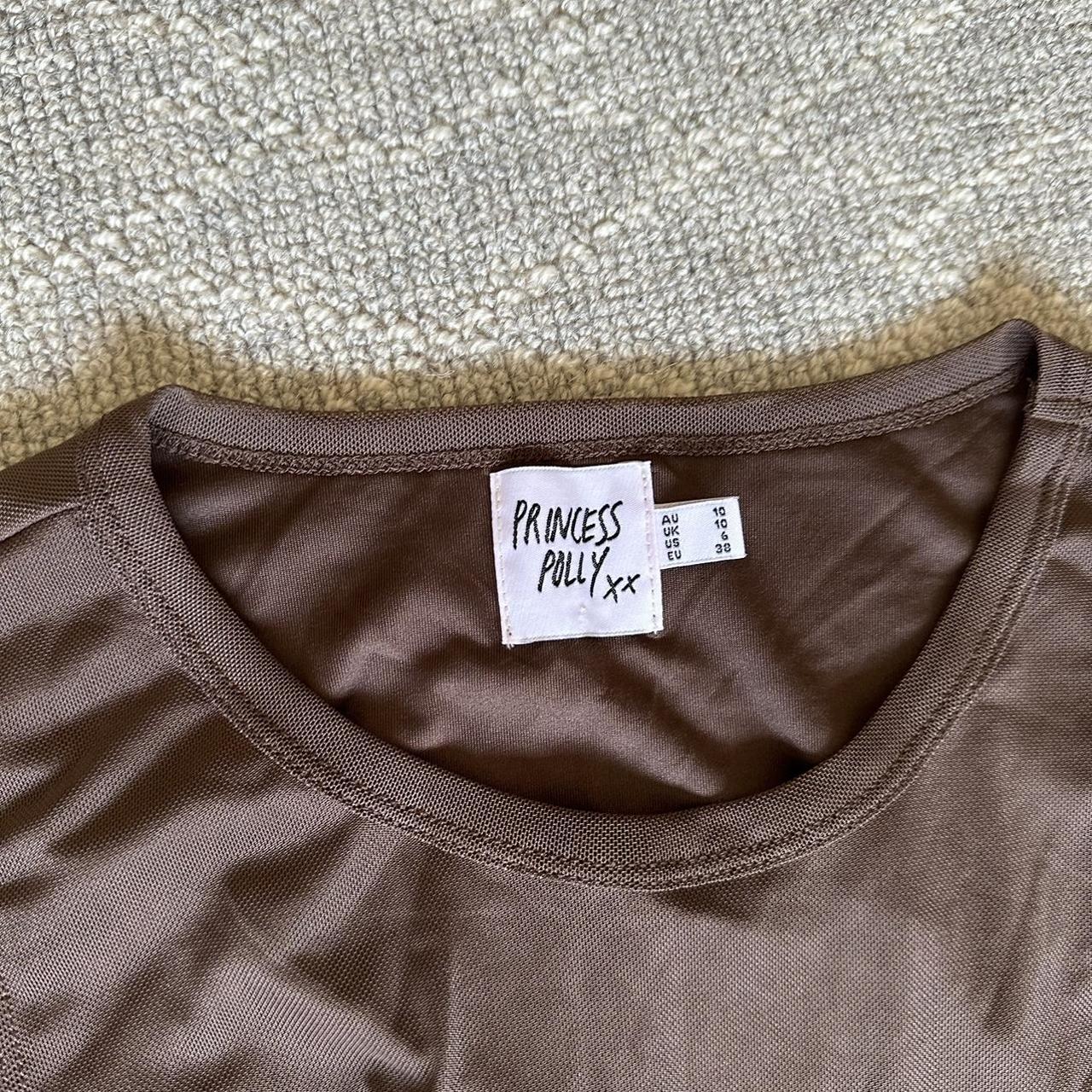 Princess Polly mesh maxi dress with slit brown Depop