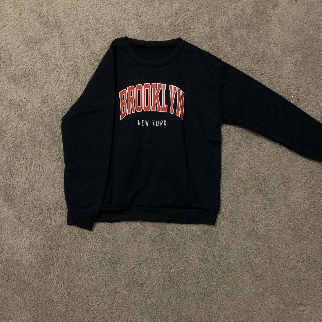 Navy Blue Brooklyn New York Sweatshirt Size... - Depop