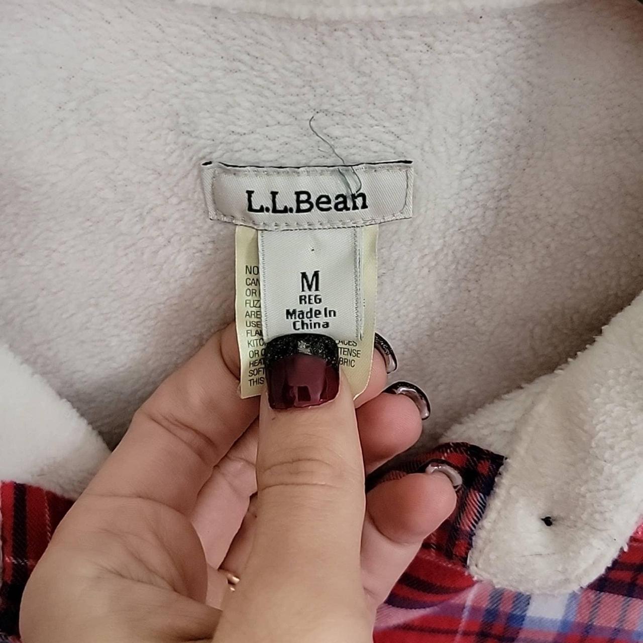 Ll bean women's hot sale fleece lined flannel shirt