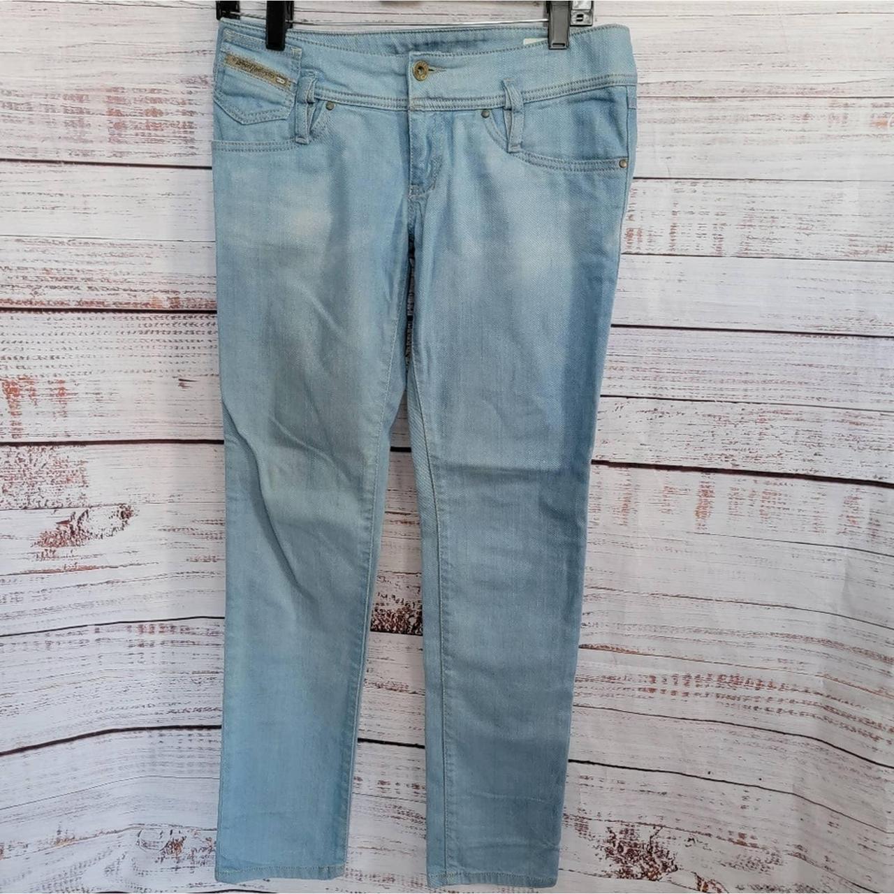 Light blue wash skinny stretch jeans in Multicolor for