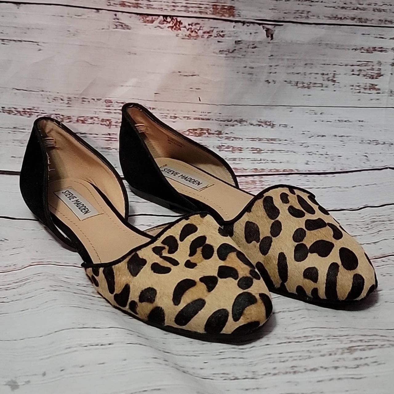 Steve madden calf hair cheap leopard flats