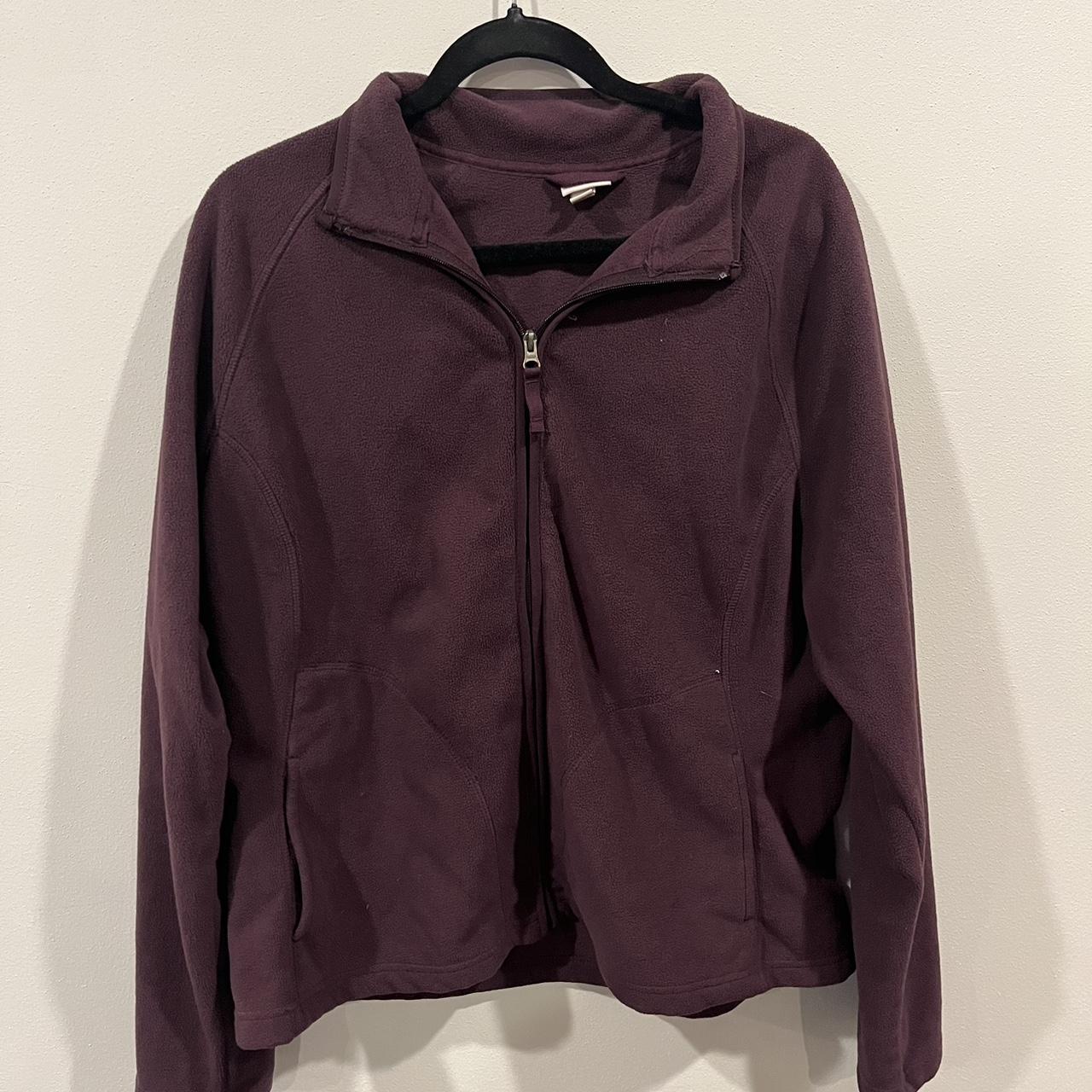 XXL purple fleece zip up jacket - Depop