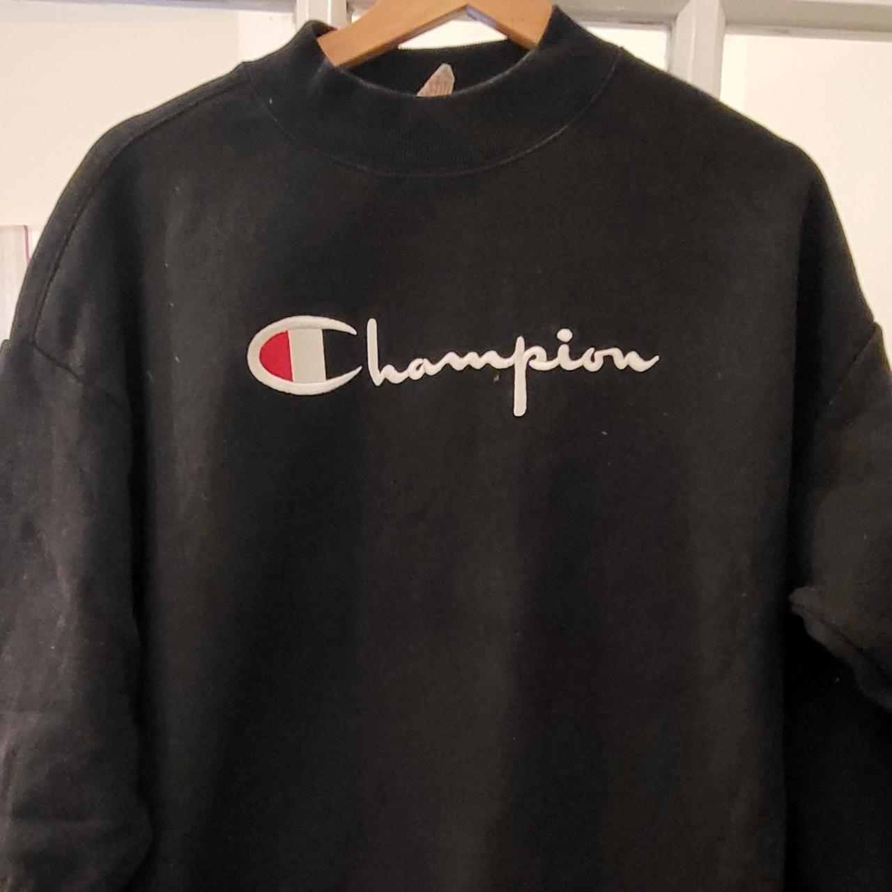 Champion Men's Black Jumper | Depop