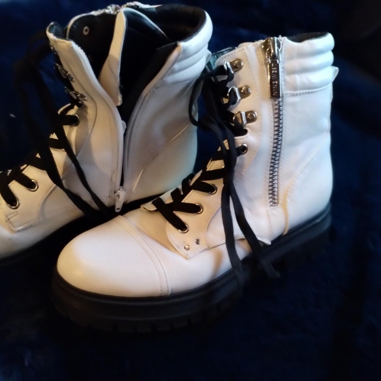 Nine west white boots best sale