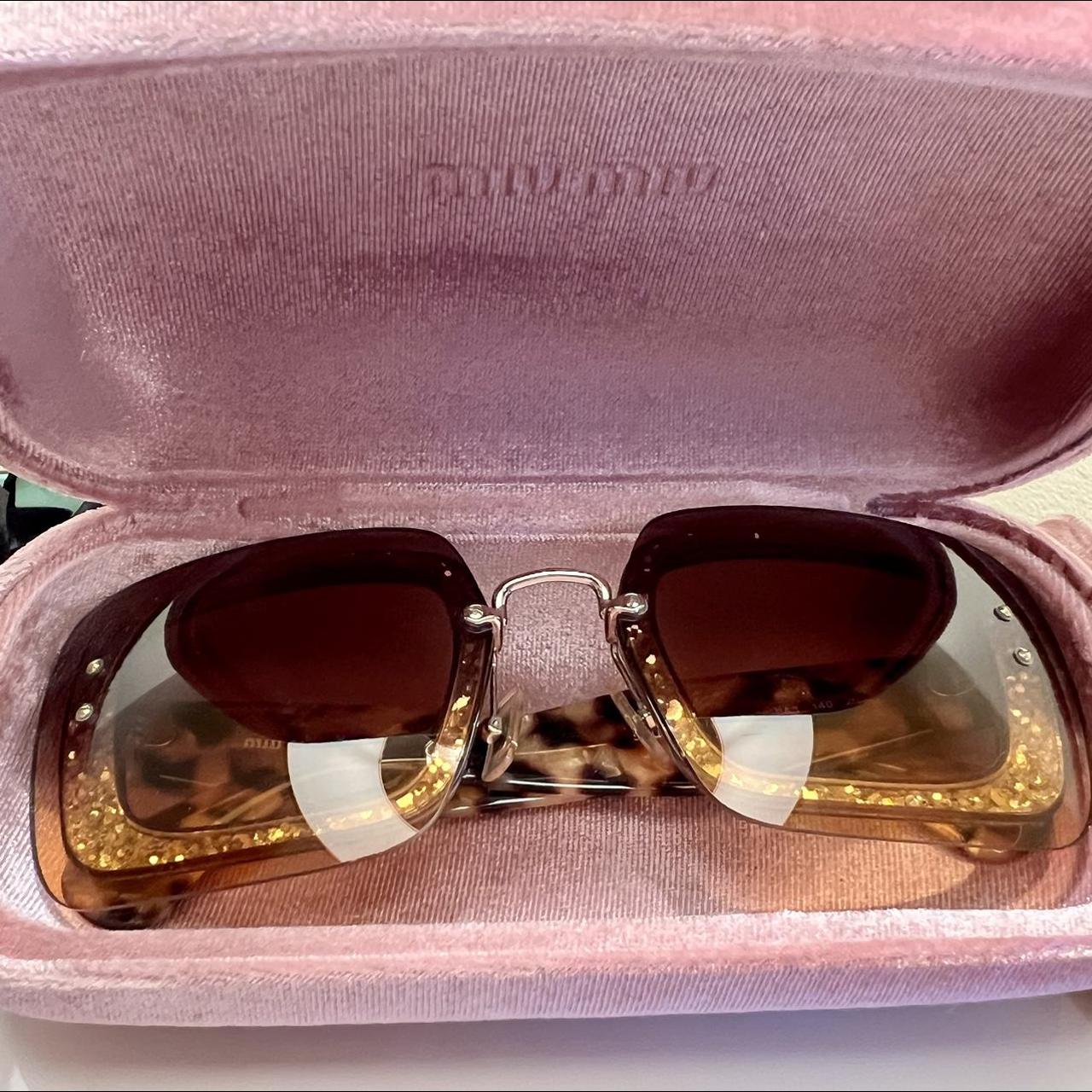 Miu Miu Women's Brown Sunglasses | Depop