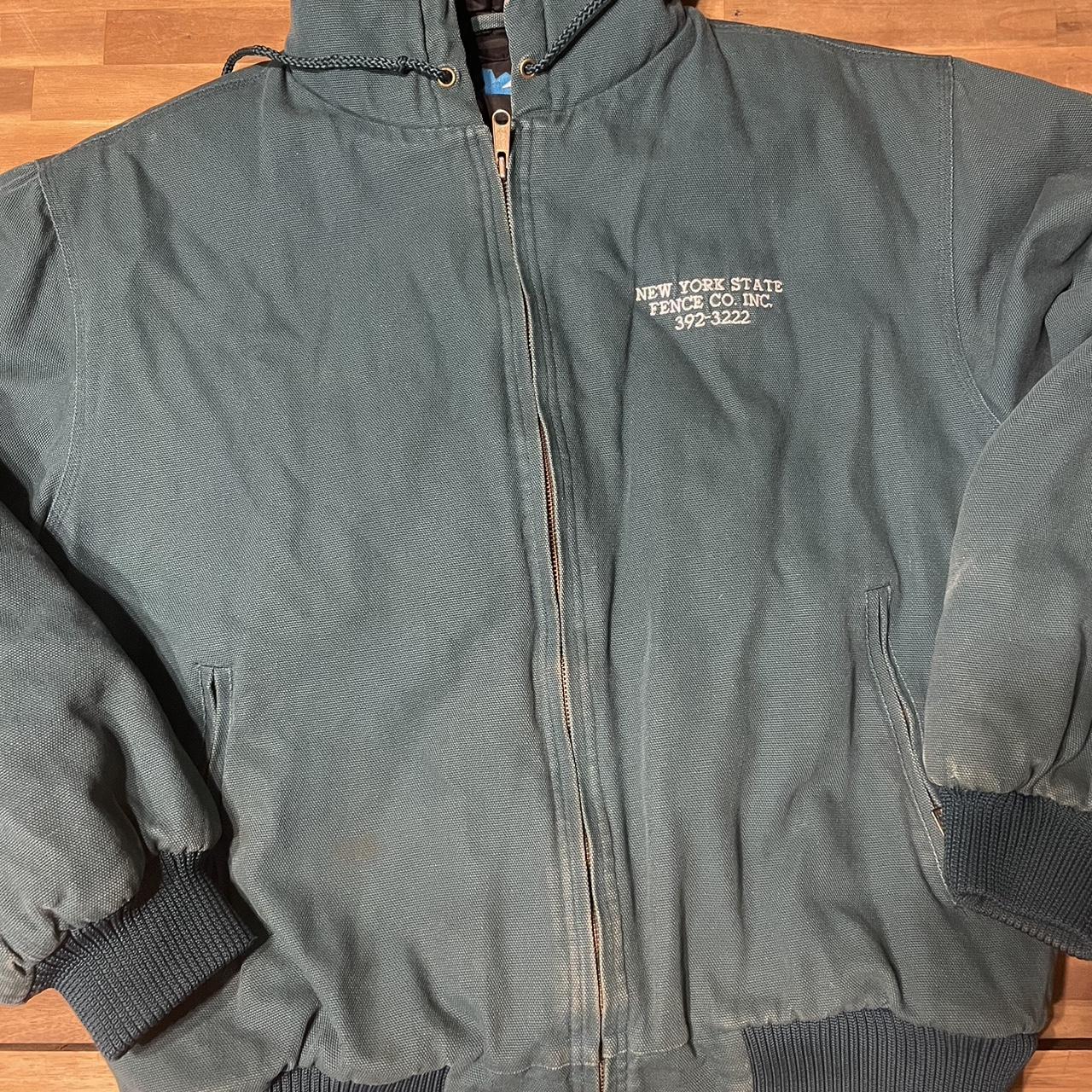 Heavy Material Workwear Zip Up Jacket Size L Stain - Depop