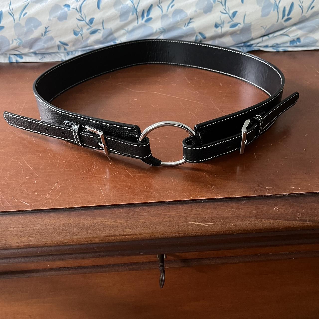 J.McLaughlin double buckle black belt. Size L/XL. Depop