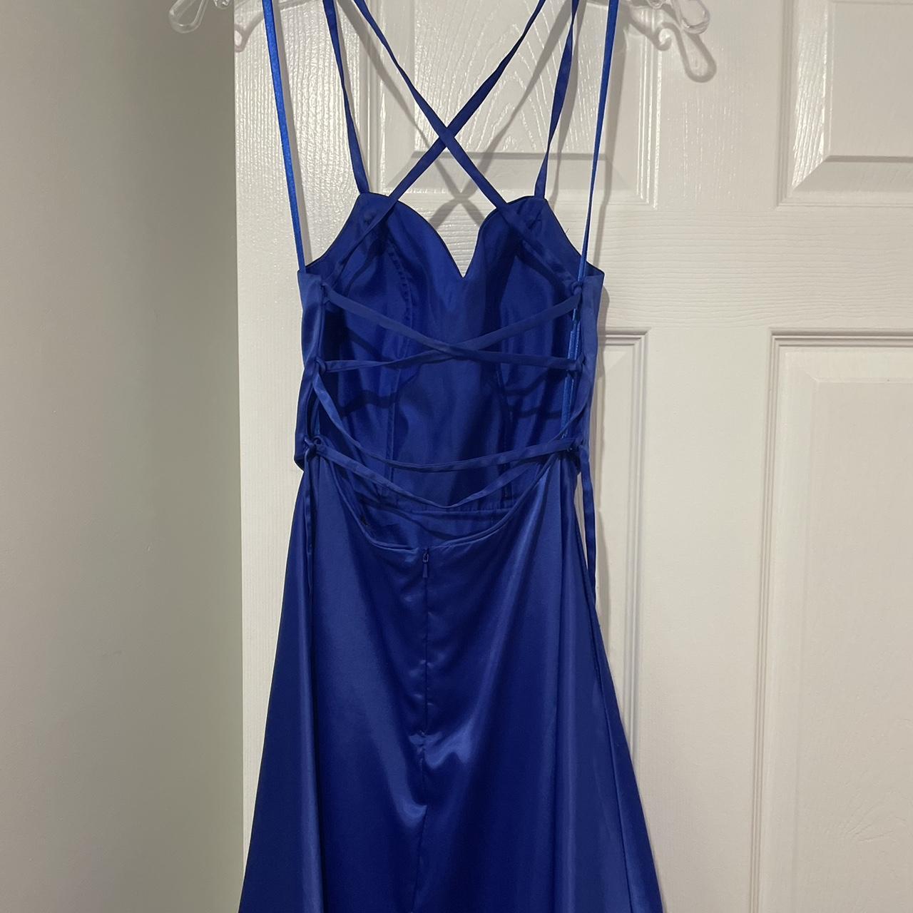 women-s-navy-and-blue-dress-depop