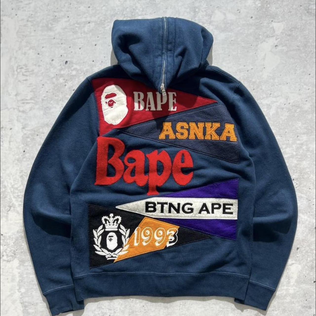 Light blue bape flame full zip A Bathing Ape Hoodie. | Depop