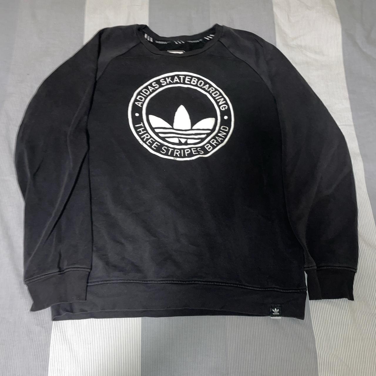 Adidas Men's Black and White Sweatshirt | Depop