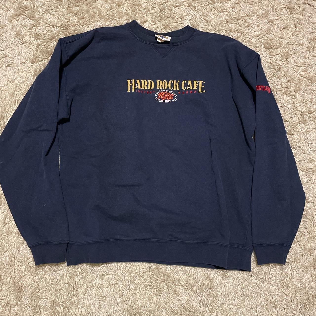 Navy Hard Rock Cafe Whistler, Canada Crewneck Size - Depop