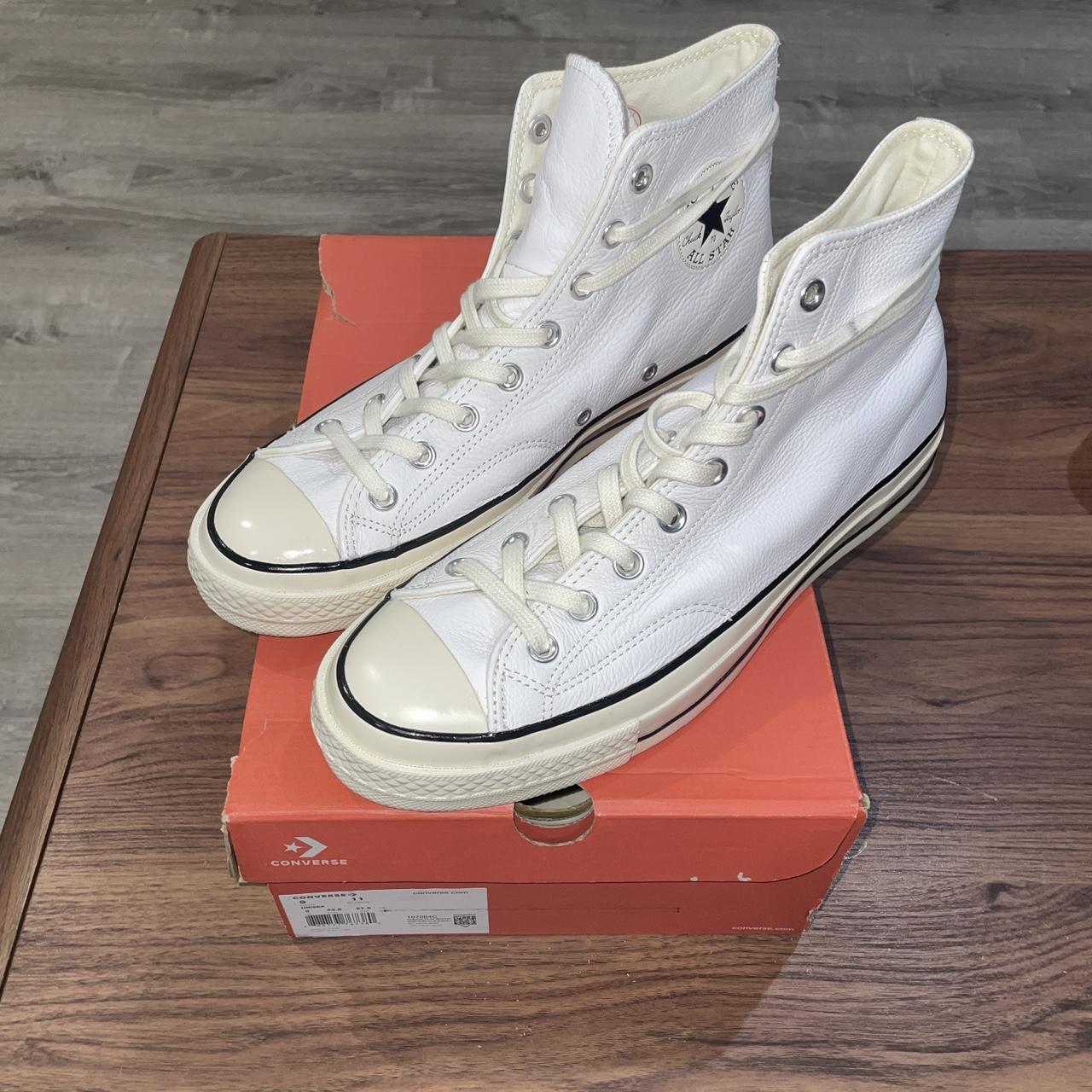 White leather converse clearance size 9