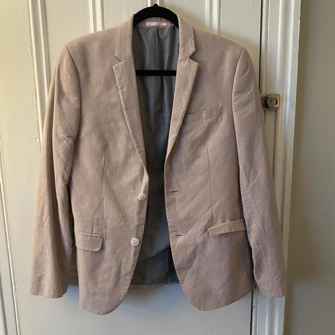River Island Men's Pink Suit Depop
